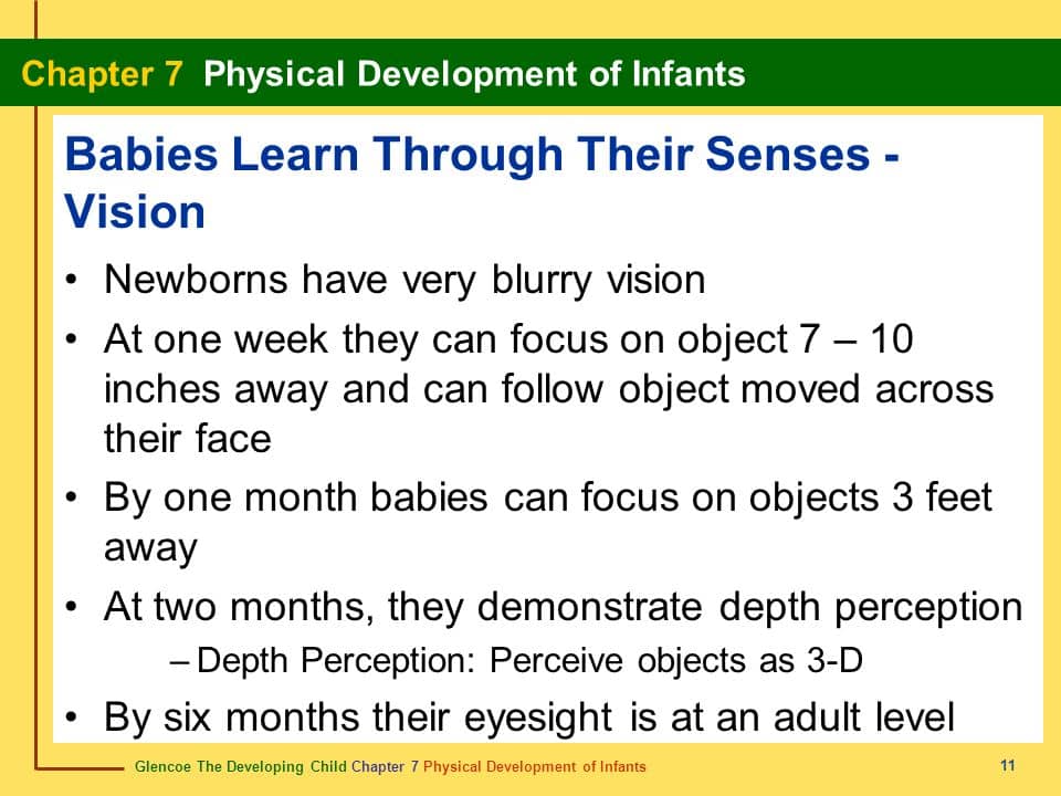 Image result for vision development in infants depth